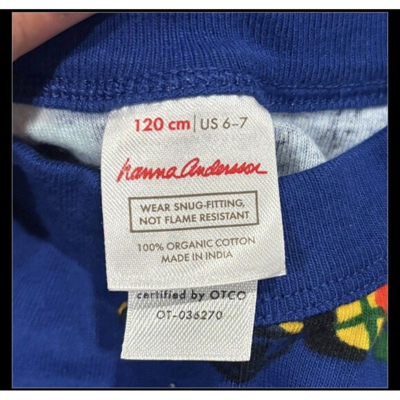 Hanna Andersson Christmas Construction Pajamas 120 6-7 Organic Cotton - Picture 2 of 2